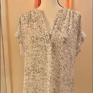 Apt 9 white blouse w/ black and gray design.